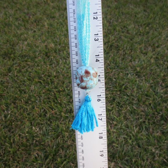 New Boho Fiber & Ceramic Hand Crafted Necklace - Picture 6 of 7